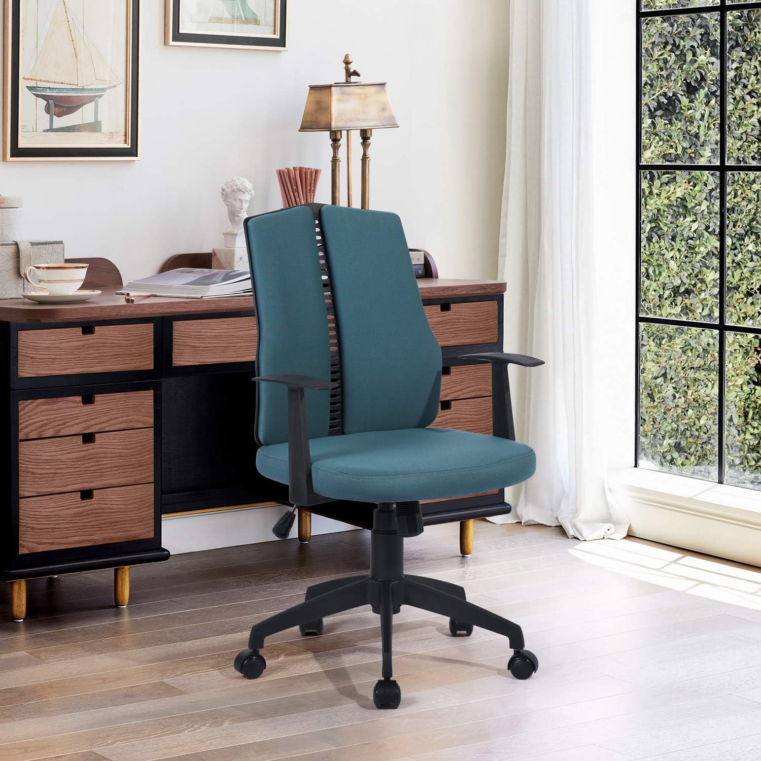 Dark Blue Ergonomic Swivel Rolling Desk Chair N104287