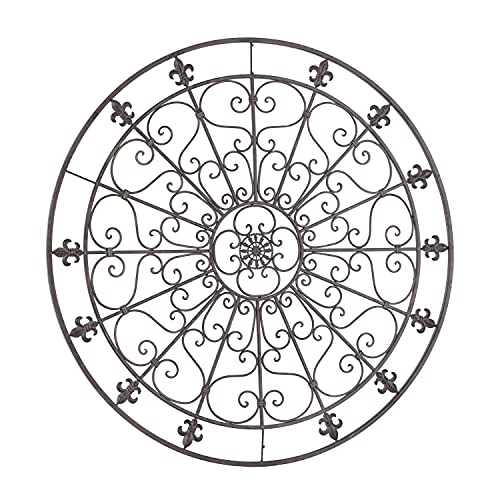 Metal Wall Sculpture Circle Wall Art 42" x 1" x 42" Black Z59247
