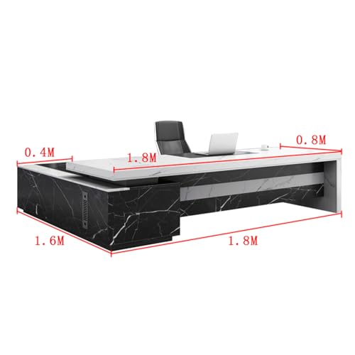 L-Shaped Desk with Charging Station File Drawer and Storage Shelve X461019