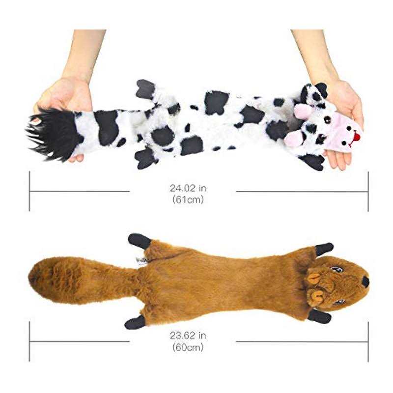 Crinkle Dog Toy No Stuffing Duck with Soft Squeaker F6710