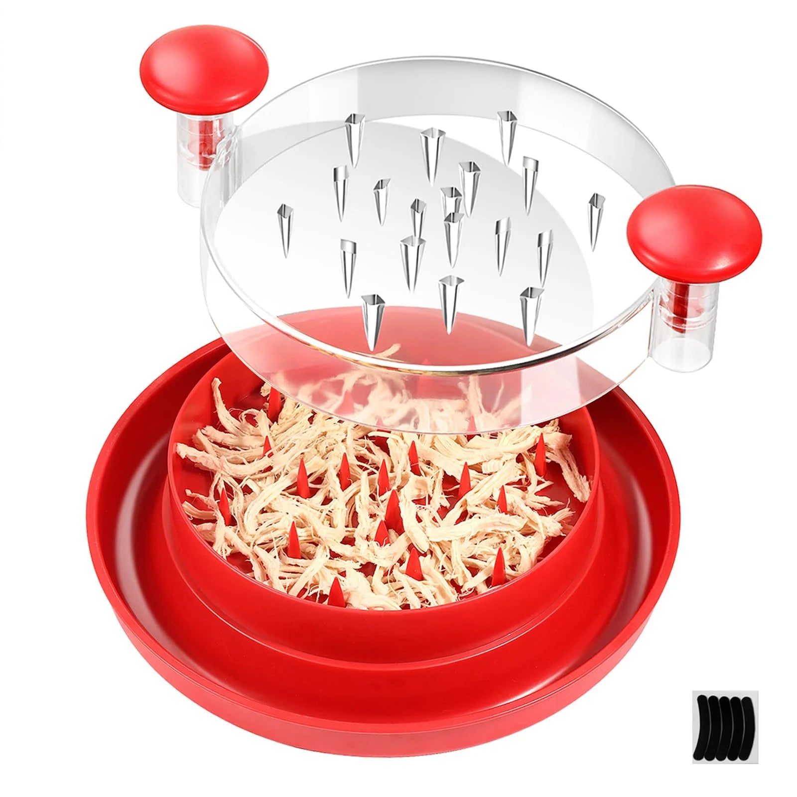 Large Meat Shredder Tool with Clear Cover and Non-Skid Base Y116010