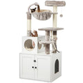Large Wood Cat Tree with Litter Box Enclosure B68128