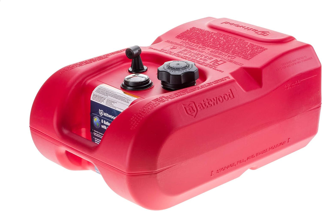 6-Gallon Portable Marine Boat Fuel Tank with Fuel Gauge Q368