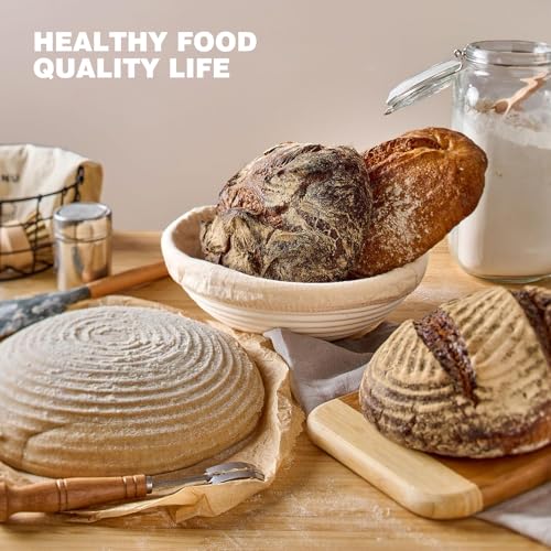 9 Inch Round & 10 Inch Oval Sourdough Proofing Basket with Linen Liner O5885