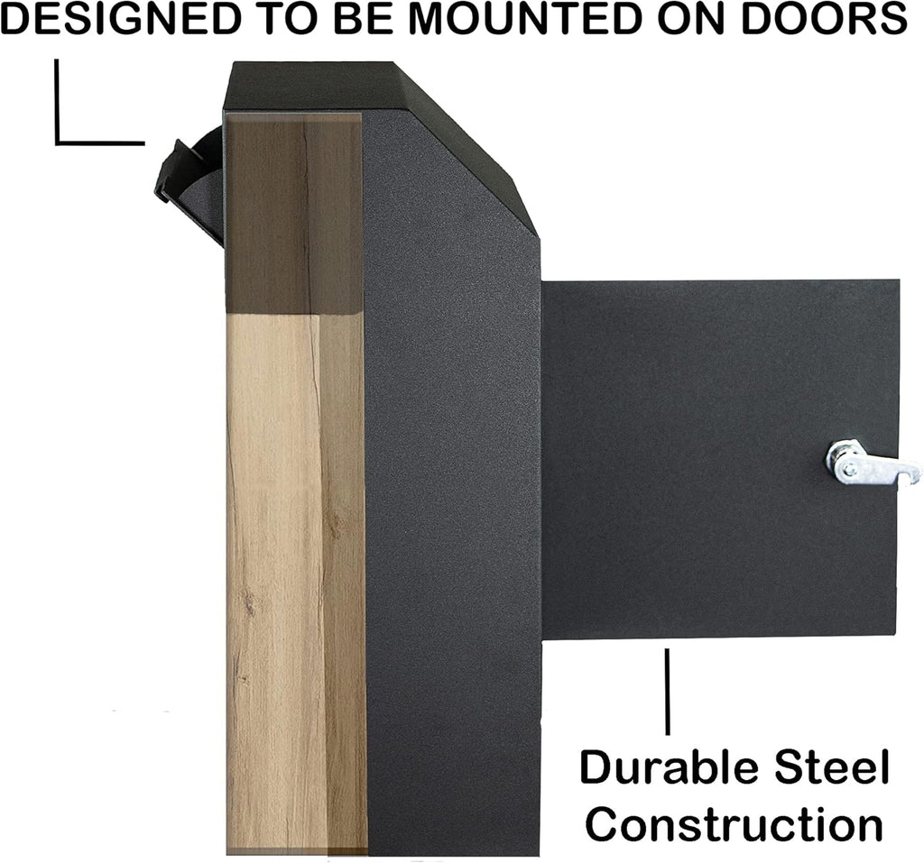 Black Locking Steel Mailbox with Rear Access R386531