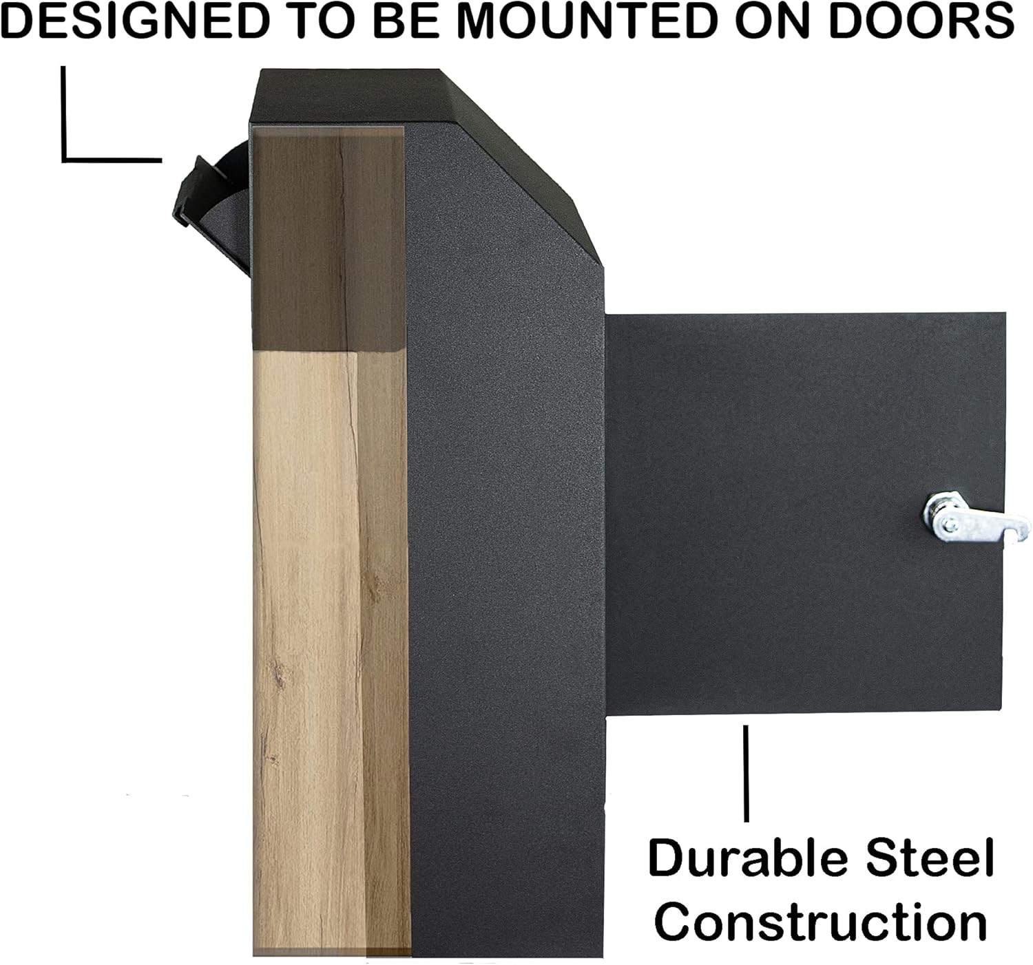 Black Locking Steel Mailbox with Rear Access R386531