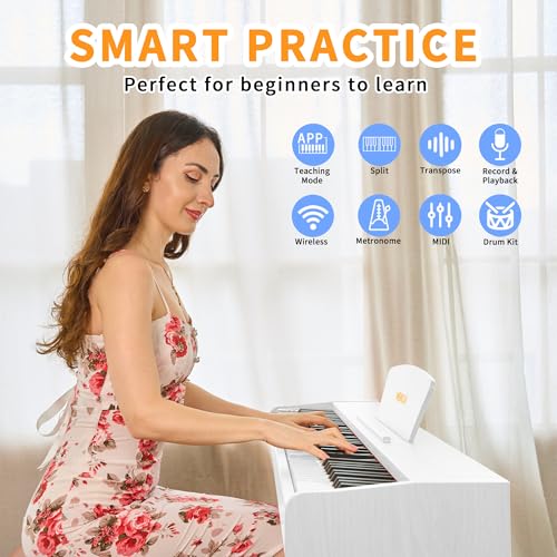 88 Key Fully Weighted Hammer Action Digital Piano Black F8738