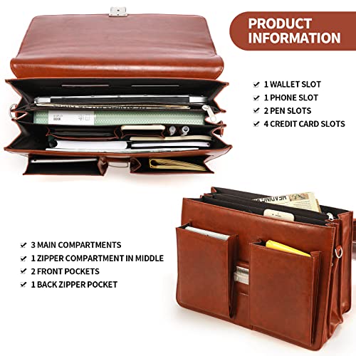 PU Leather Attache Briefcase Messenger Bag L500768