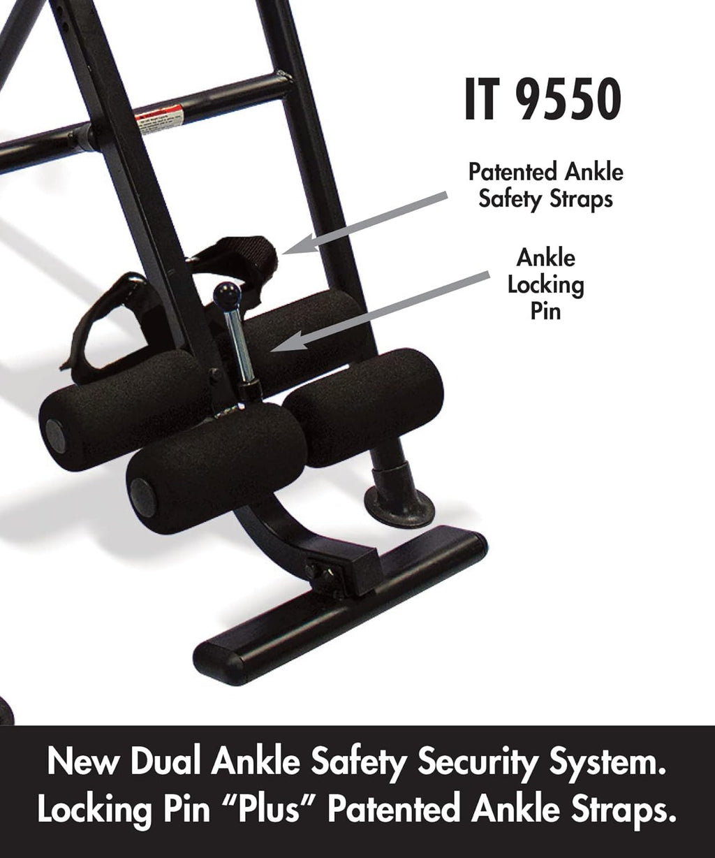 Red Heavy Duty Inversion Table with Adjustable Head Rest & Lumbar Support Pad Y474