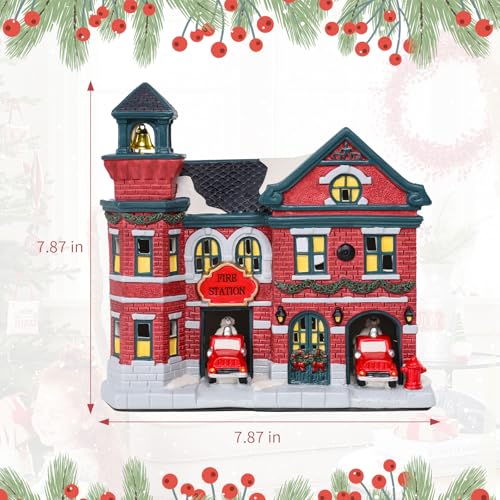 Christmas Ceramic Post Office Decoration with Lights G1105