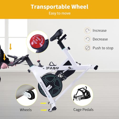 Stationary Exercise Bike with LCD Monitor and Comfortable Seat Cushion Q695078