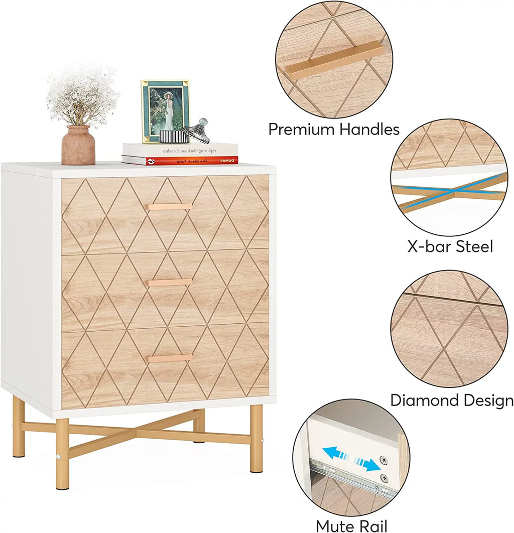 3-Drawer Nightstand Set of 2 L74531