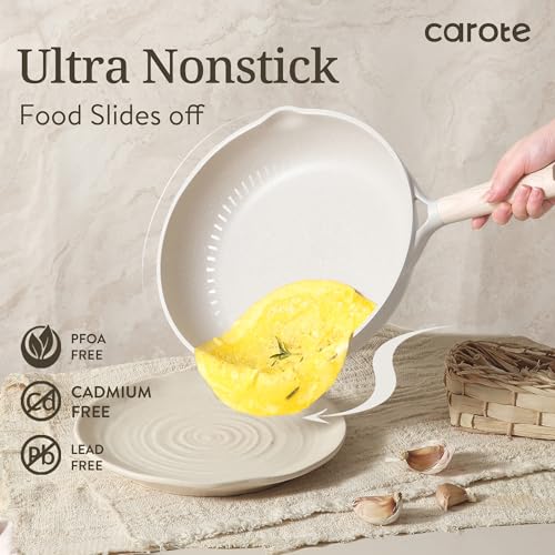 17pcs Non Stick Cream White Pots and Pans Set D1420