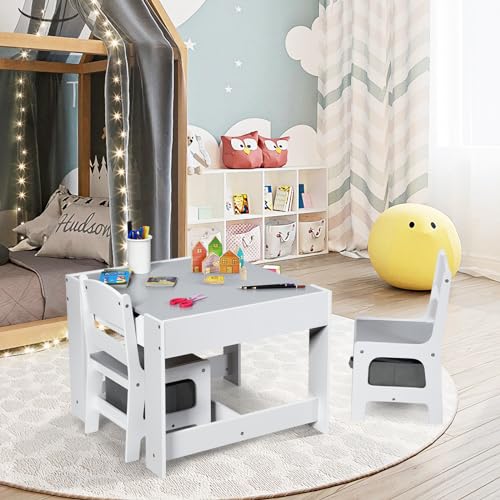 Pink Kids Table and Chair Set with Storage S650217