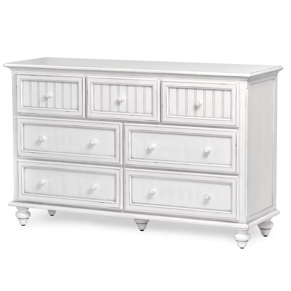 White 7 Drawer Wood Dresser L861425