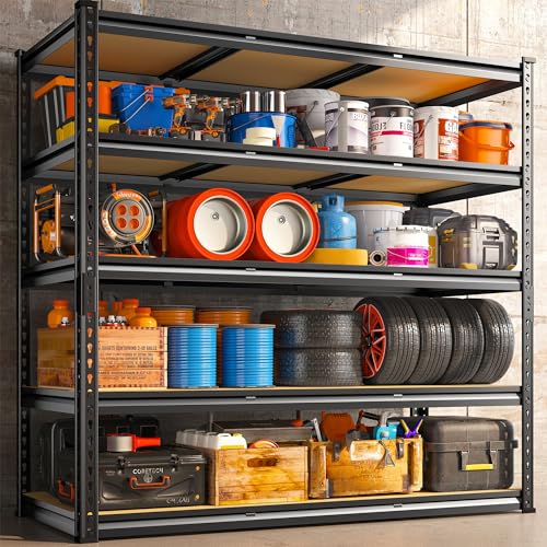 48" W x 72" H x 24" D 5 Tier Heavy Duty Garage Shelving R3664