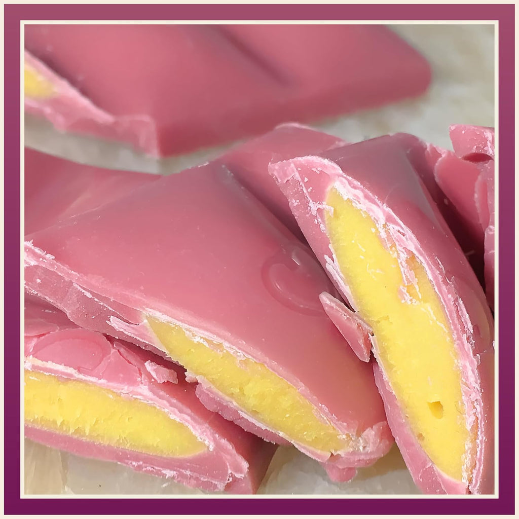 Ruby Chocolate with Passion Fruit Essence, 34% Cocoa, 3.2 oz Bar (10 Pack) Y5949