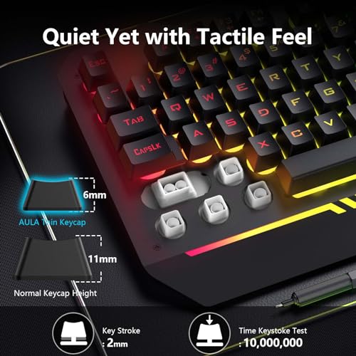 Gaming Keyboard and Mouse Combo with RGB Backlit, All-Metal Panel, Anti-Ghosting, USB Wired E96833