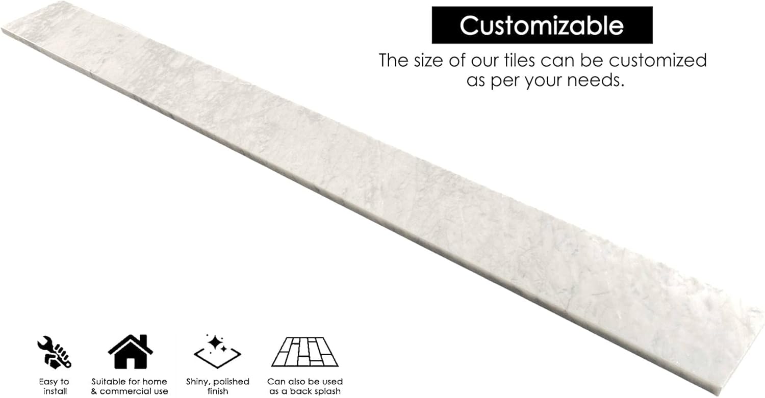 Polished Carrara Marble Floor Threshold (4'' x 48") T525