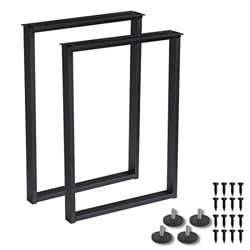 28 Inches Tall H-Shape Steel Desk Table Legs 2 Pack Matte Black N75050