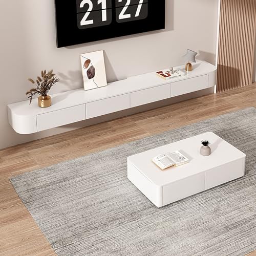 Grey 120cm Wall Mounted TV Stand with Drawers G29476