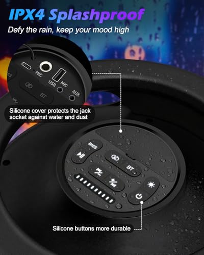Large Bluetooth Speaker, 260W Peak, Portable, 15Hr Playtime A705281