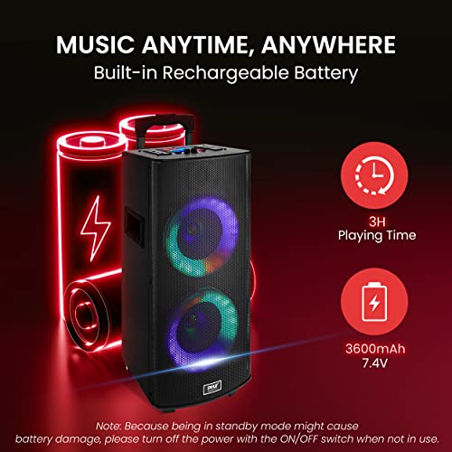 700W Dual 8” Rechargeable Bluetooth PA Speaker System A73977