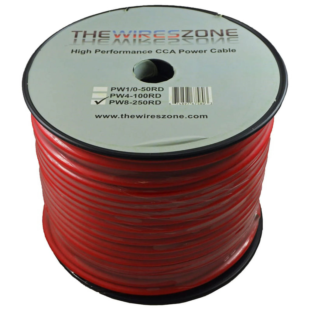8 Gauge 250 Feet Red Flexible Power Ground Cable M8062