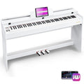 White 88 Keys Weighted Hammer Action Digital Piano Keyboard with Furniture Stand D363792