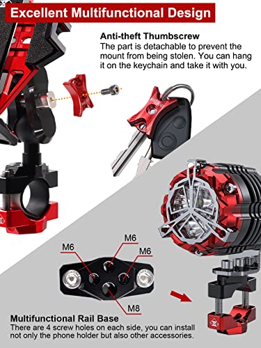 Metal Phone Mount for Motorcycle Handlebars with Camera Mount W9499