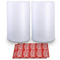 2-Pack Bubble Cushioning Nylon Wrap Rolls, 3/16" x 12" x 72' ft Total, Perforated Every 12", 20 Fragile Stickers C969