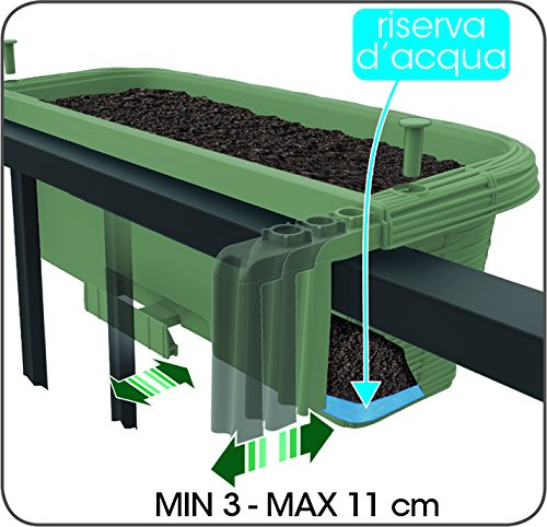 23.5" Adjustable Railing Planter, White R232