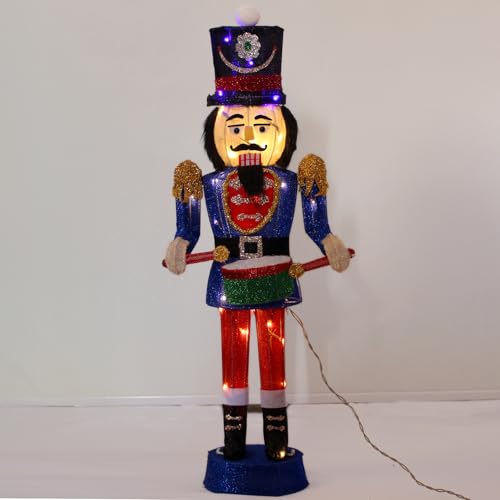 34" Lighted-up Blue Nutcracker Soldier Christmas Decoration C664
