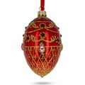 Glossy Red Glass Egg Ornament 4 Inches J618786