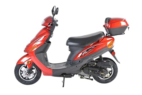 Upgraded Street Moped 49cc/50cc Gas Fully Automatic Scooter with Rear Storage Trunk (RED) L7189
