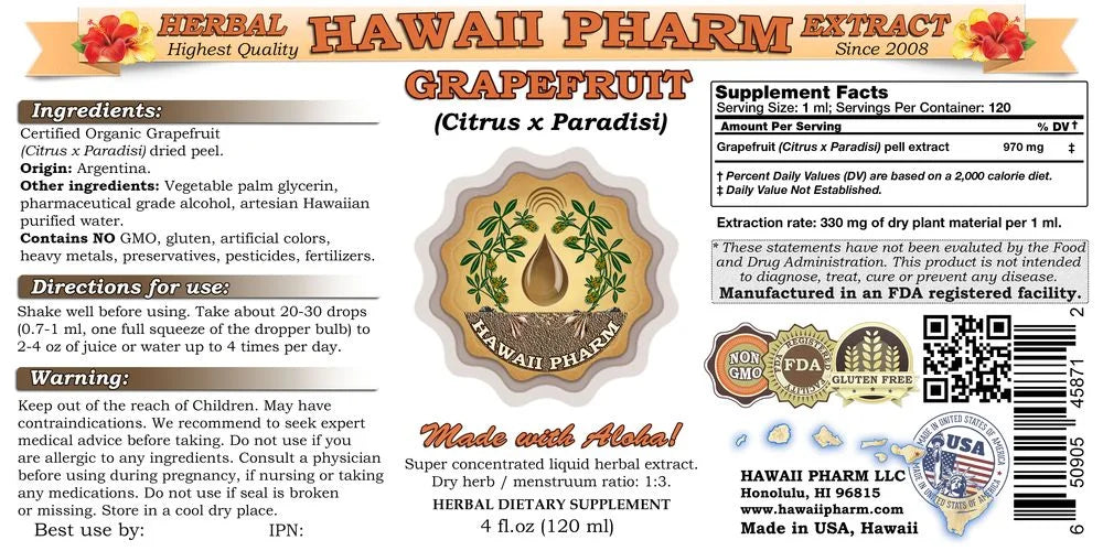 Organic Dried Peel Liquid Extract 2 oz D131