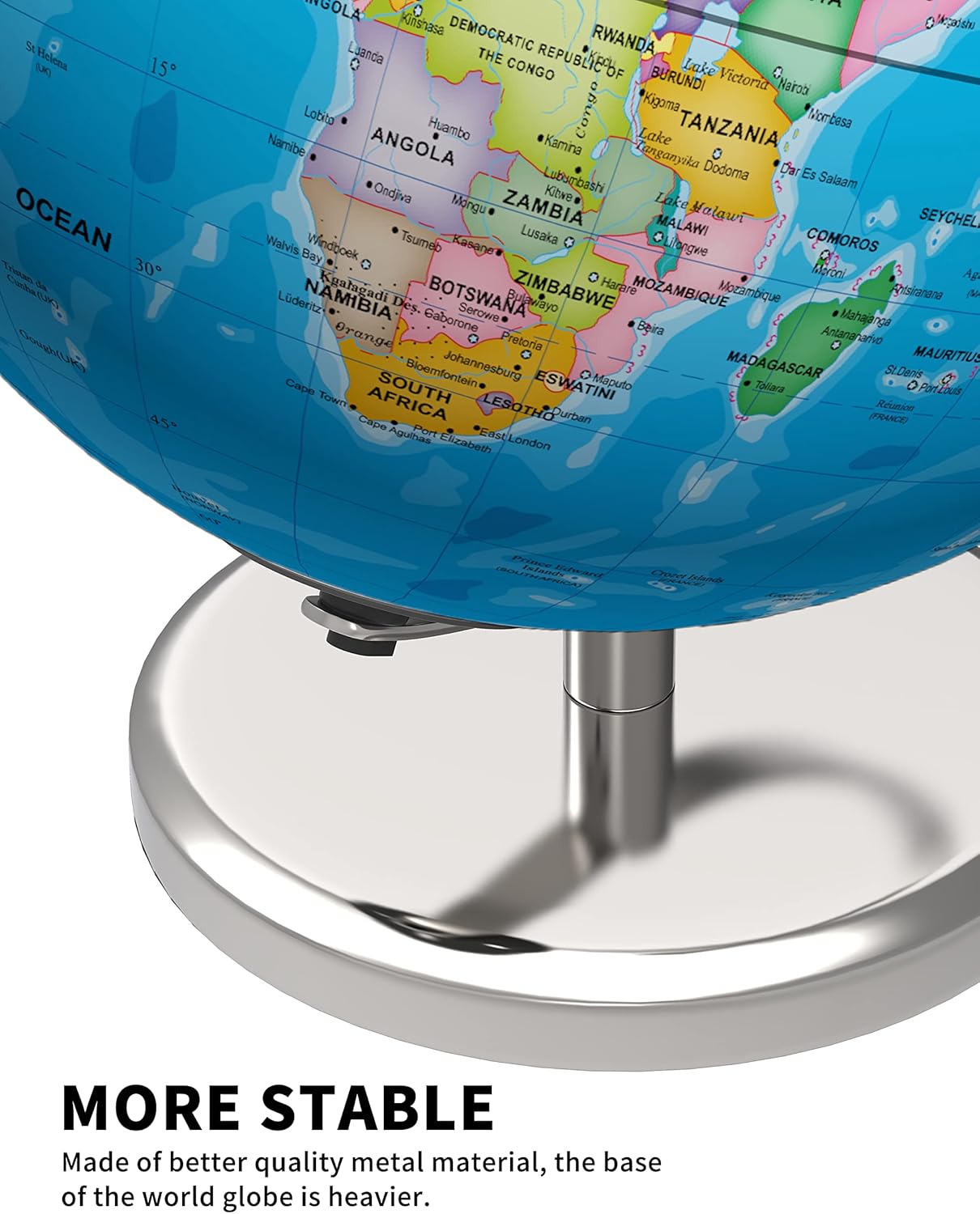 9" LED Illuminated World Globe with Stand and Heavy Metal Base O401822