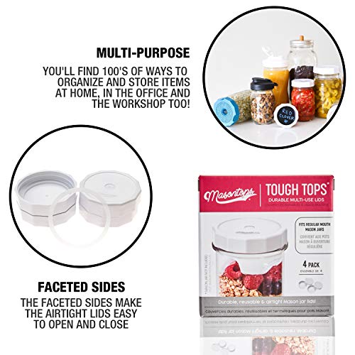 White Plastic Mason Jar Lids A16846