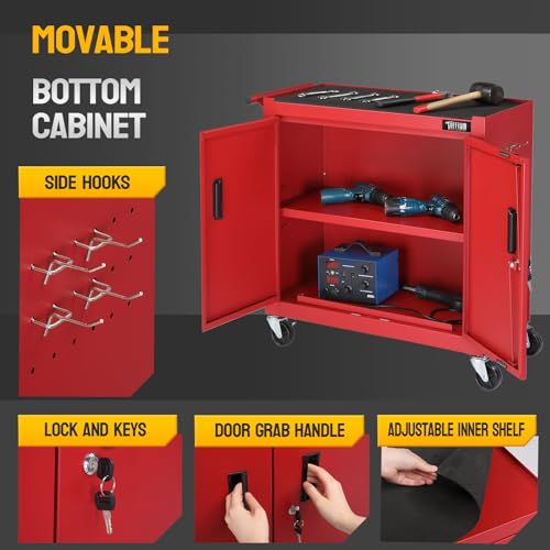 Red & Black 5-Drawer Rolling Tool Chest D1686