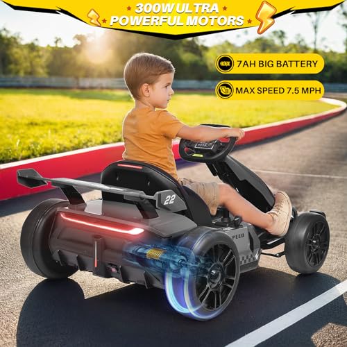 24V Electric Go Kart with 2X150W Motor, 7AH Battery, Green N772296