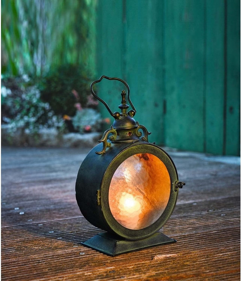 Metal Round Hanging Candle Lantern with Glass Insert G315