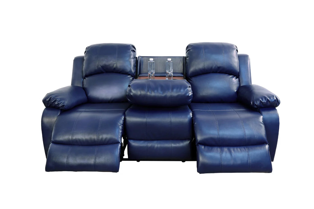 2 PCS Blue Bonded Leather Sofa & Loveseat Set B10204