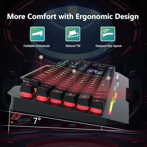 Gaming Keyboard and Mouse Combo with RGB Backlit, All-Metal Panel, Anti-Ghosting, USB Wired E96833