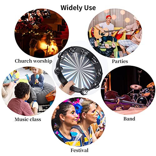 10 inch Tambourine with Double Row Jingle Handheld Percussion R62589