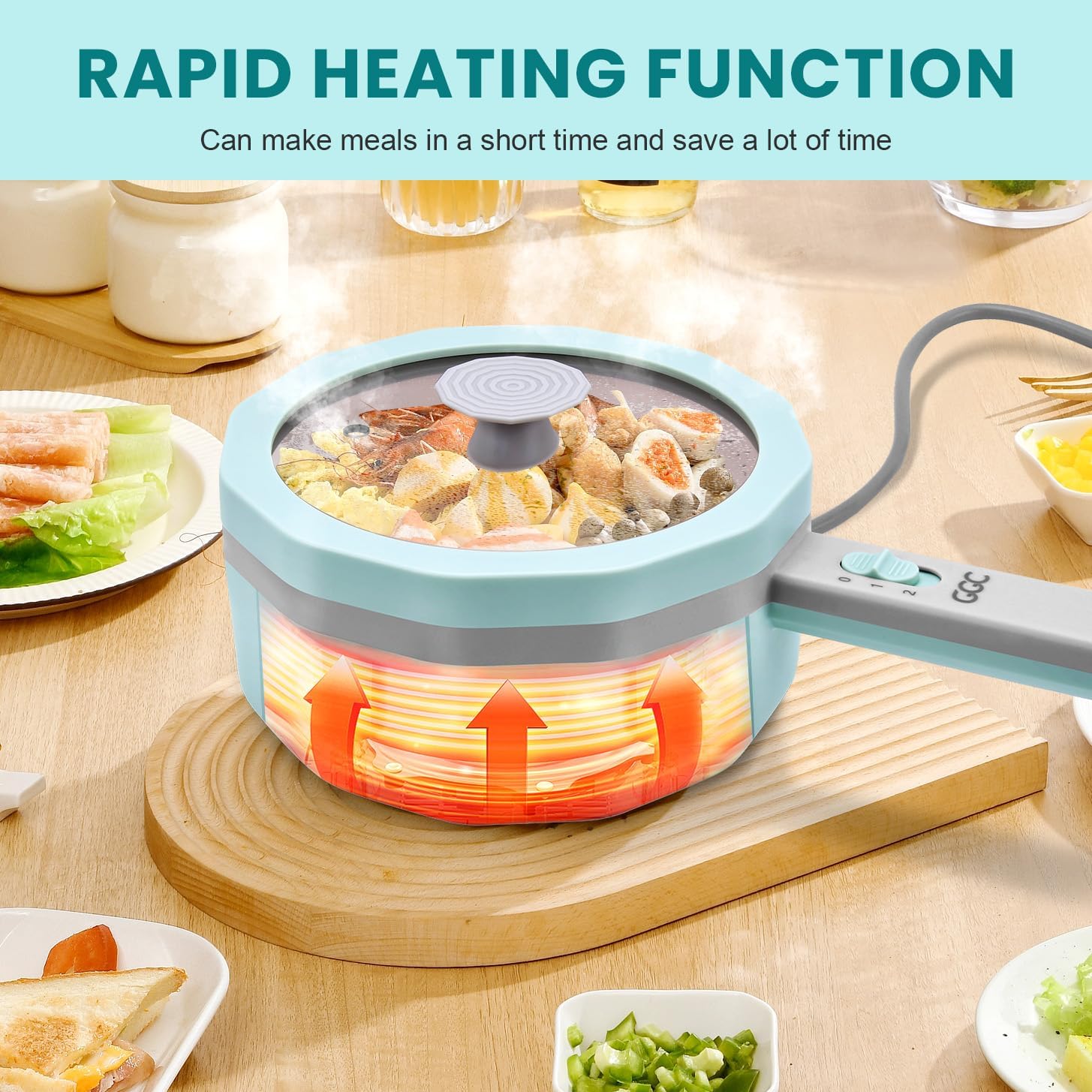 1.5L Non-stick Electric Hot Pot with Steamer P993113