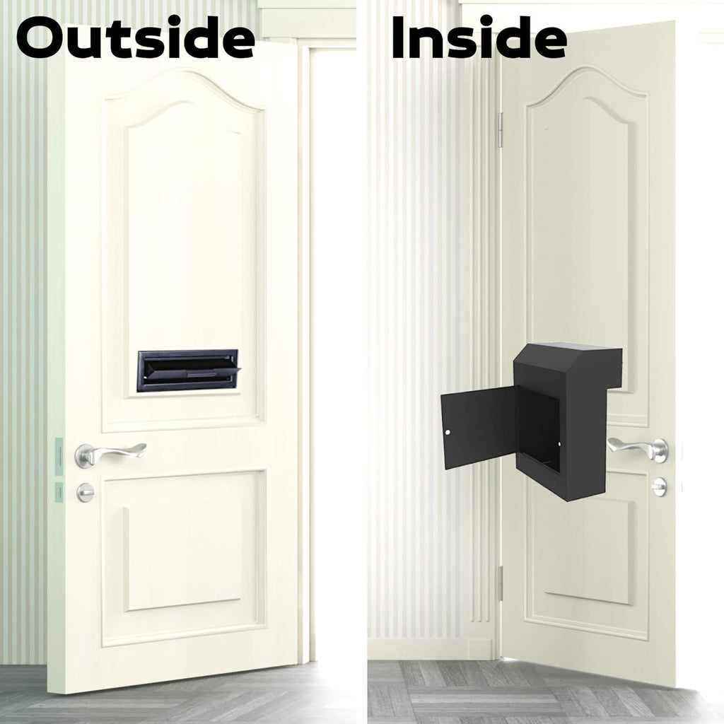 Black Locking Steel Mailbox with Rear Access R386531