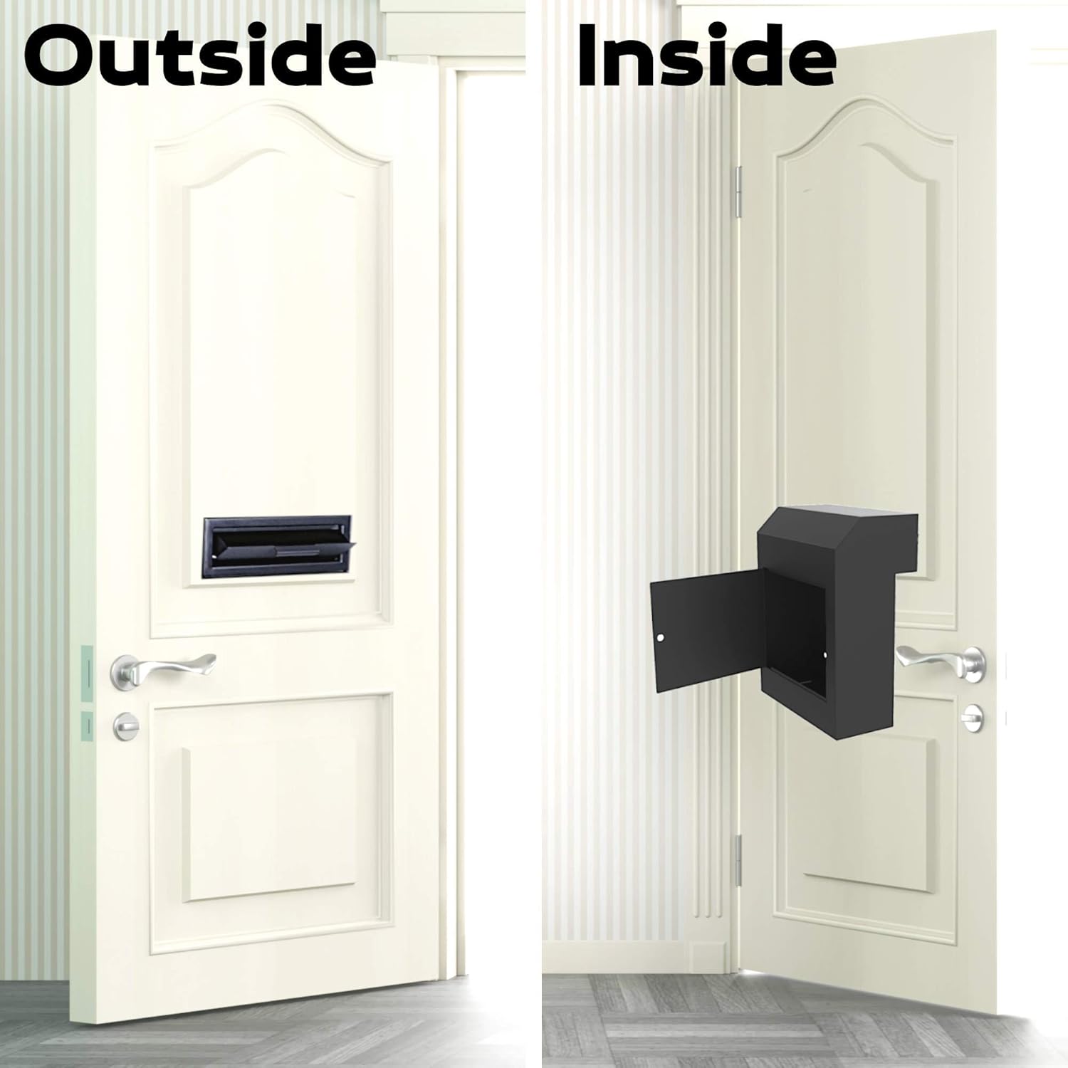 Black Locking Steel Mailbox with Rear Access R386531