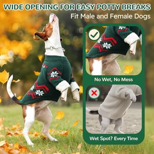 XXL Dog Knit Turtleneck Pullover with Leash Hole H7289