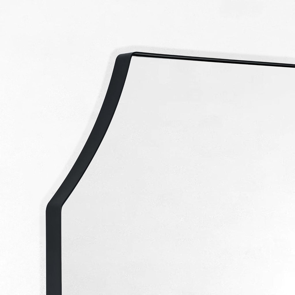 Large Black Arched Mantel Mirror 32x40'' Y304086