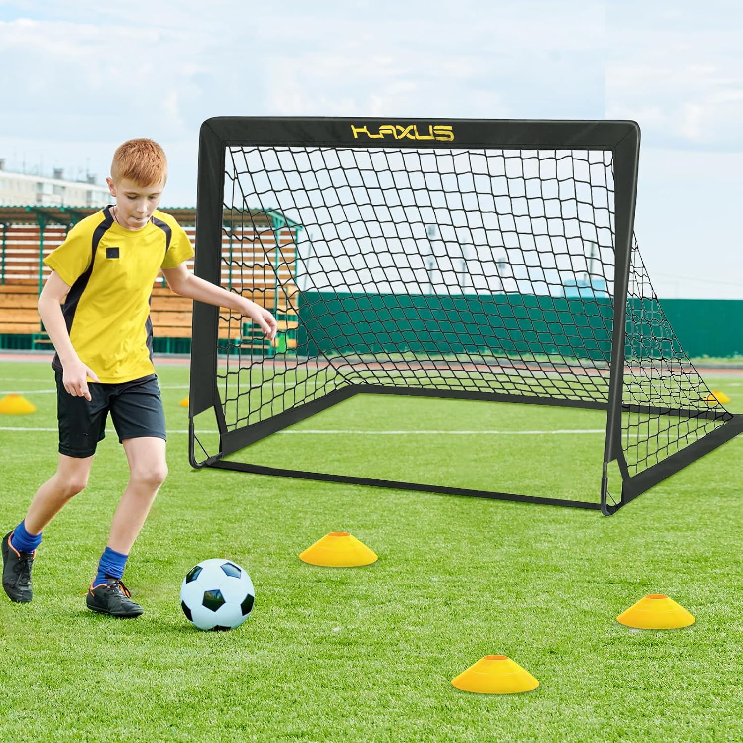 2 Set 4x3 ft Portable Pop Up Soccer Net with Soccer Ball B9032